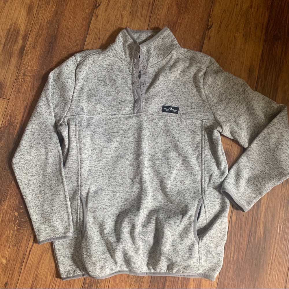 simply southern marled grey pull over
